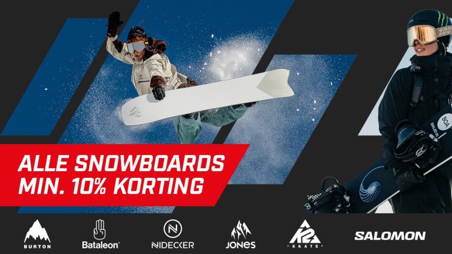 Korting op snowboard en schoenen bij DAKA.